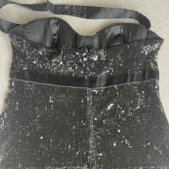 Marciano black sequin halter mini dress size medium - Picture 10 of 12